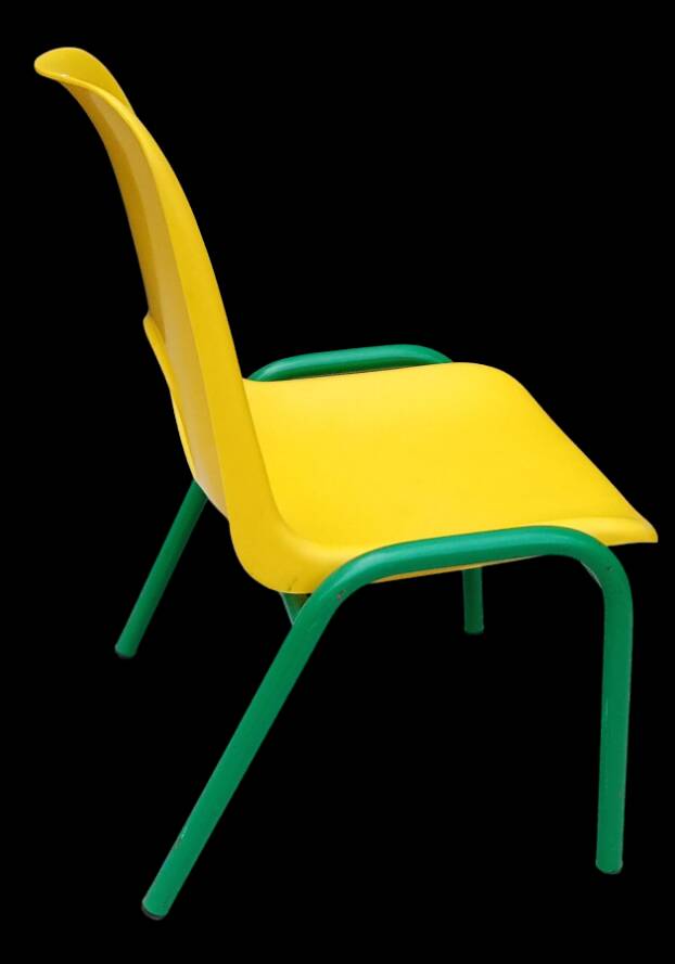 Set of 10 vintage children's stacking chairs