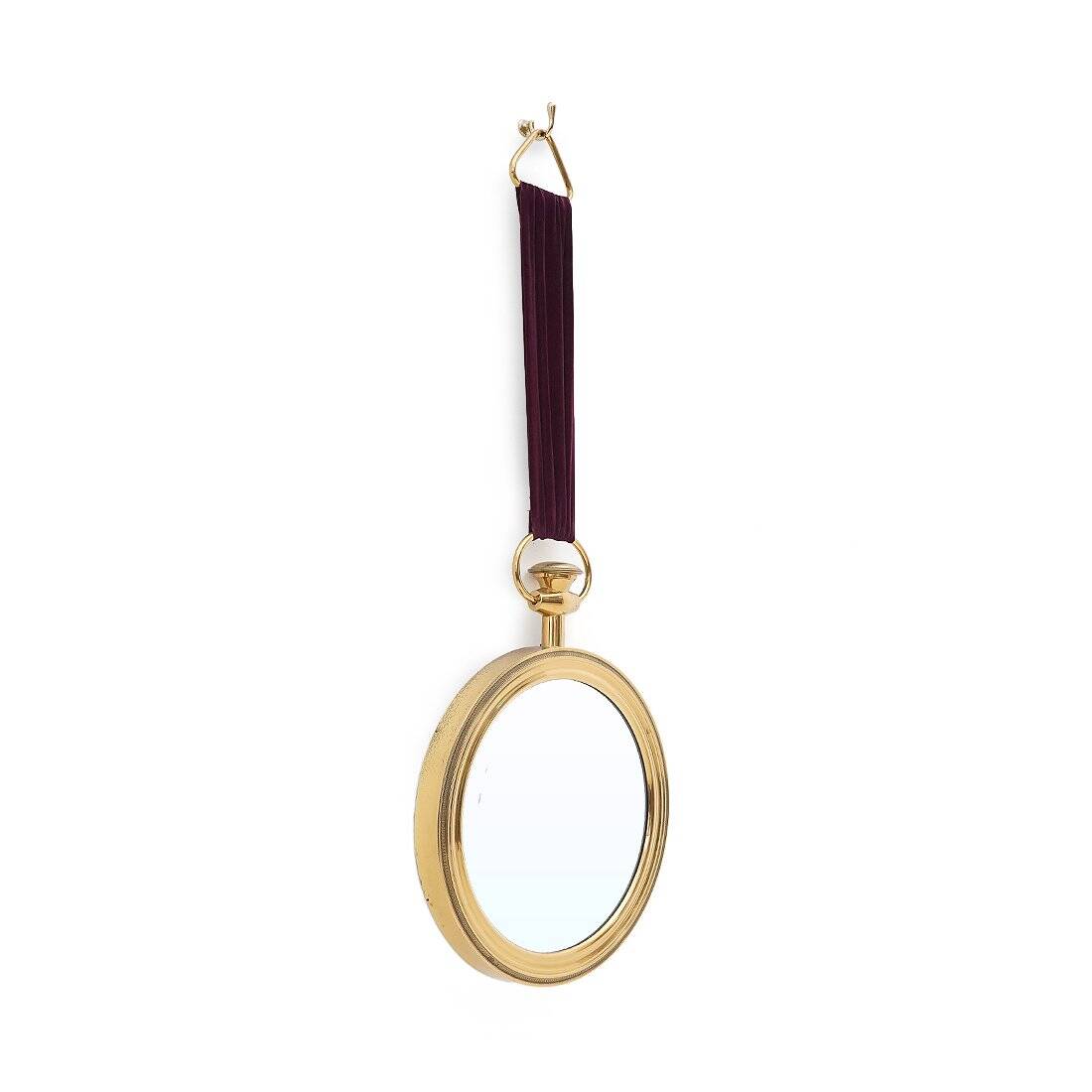 Round wall mirror in brass, 1950s