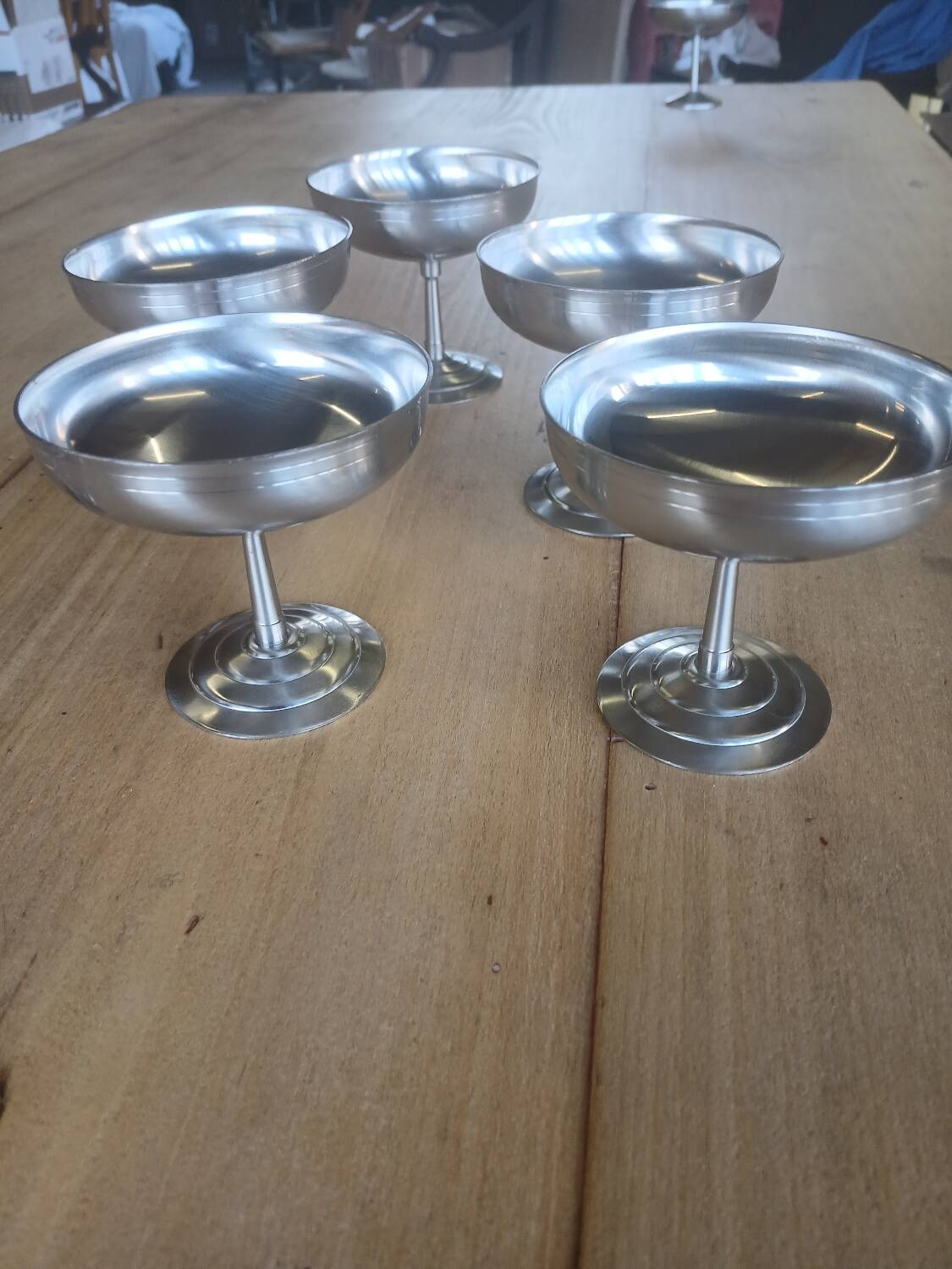 6 antique stainless steel ice cream cups Remy Letang