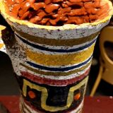 Large glazed ceramic vase from the 60s/70s, Italian design Mamma Ró Lucca.