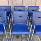 Four Arco Frame Dining Chairs / Blue Leather / Burkhard Vogther
