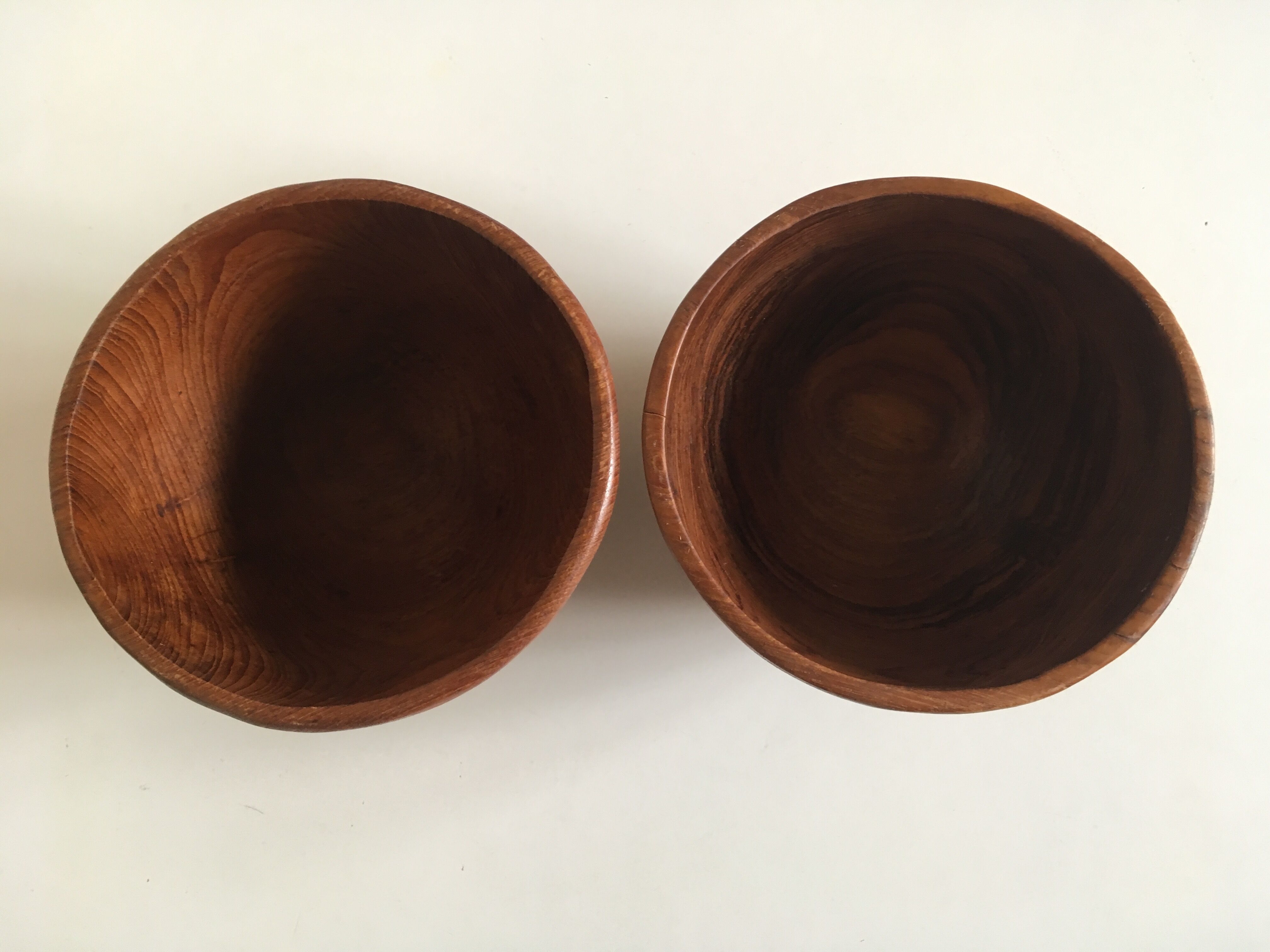 Pair of teak bowls