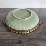 Antique celadon porcelain bowl mounted in gilded bronze, 19th century.