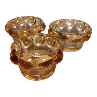 Lot 3 bougeoirs / photophores en verre