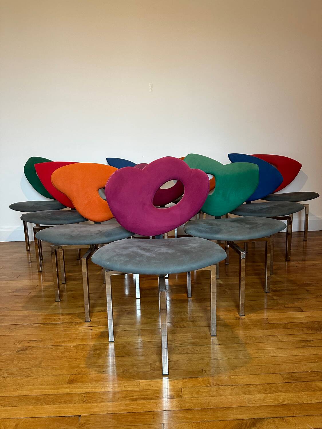 10 vintage Giorgio Saporiti chairs