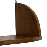 Vintage wooden wall shelve rack bookshelf in oak wood minimalist