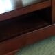 Louis Philippe style coffee table in cherry wood with large drawers.