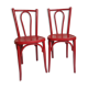 Pair of curved wooden Mahieu bistro chairs