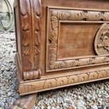 Wooden chest with lion paws