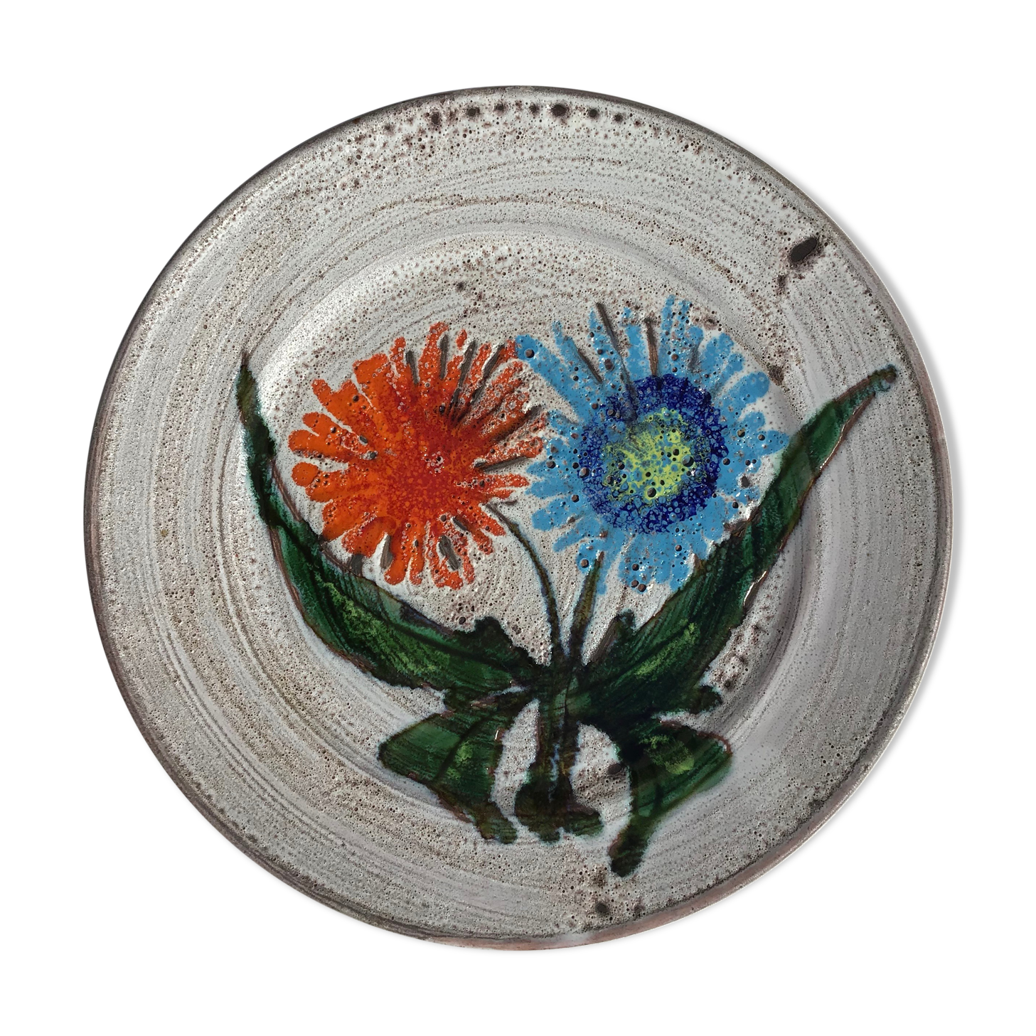 Vallauris La Roue dish seafoam flowers