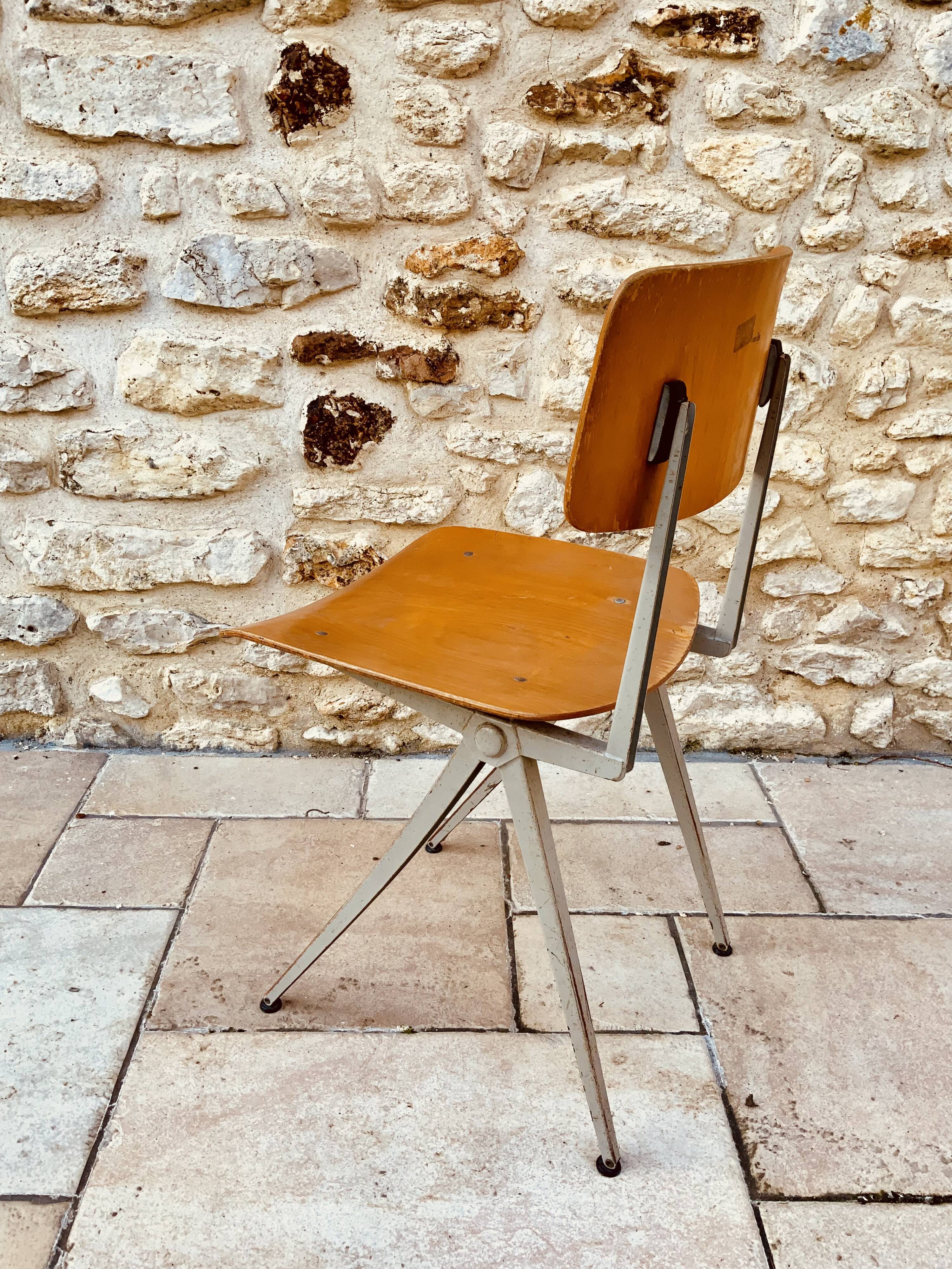 Compass chair in metal and wood 1950s/60s