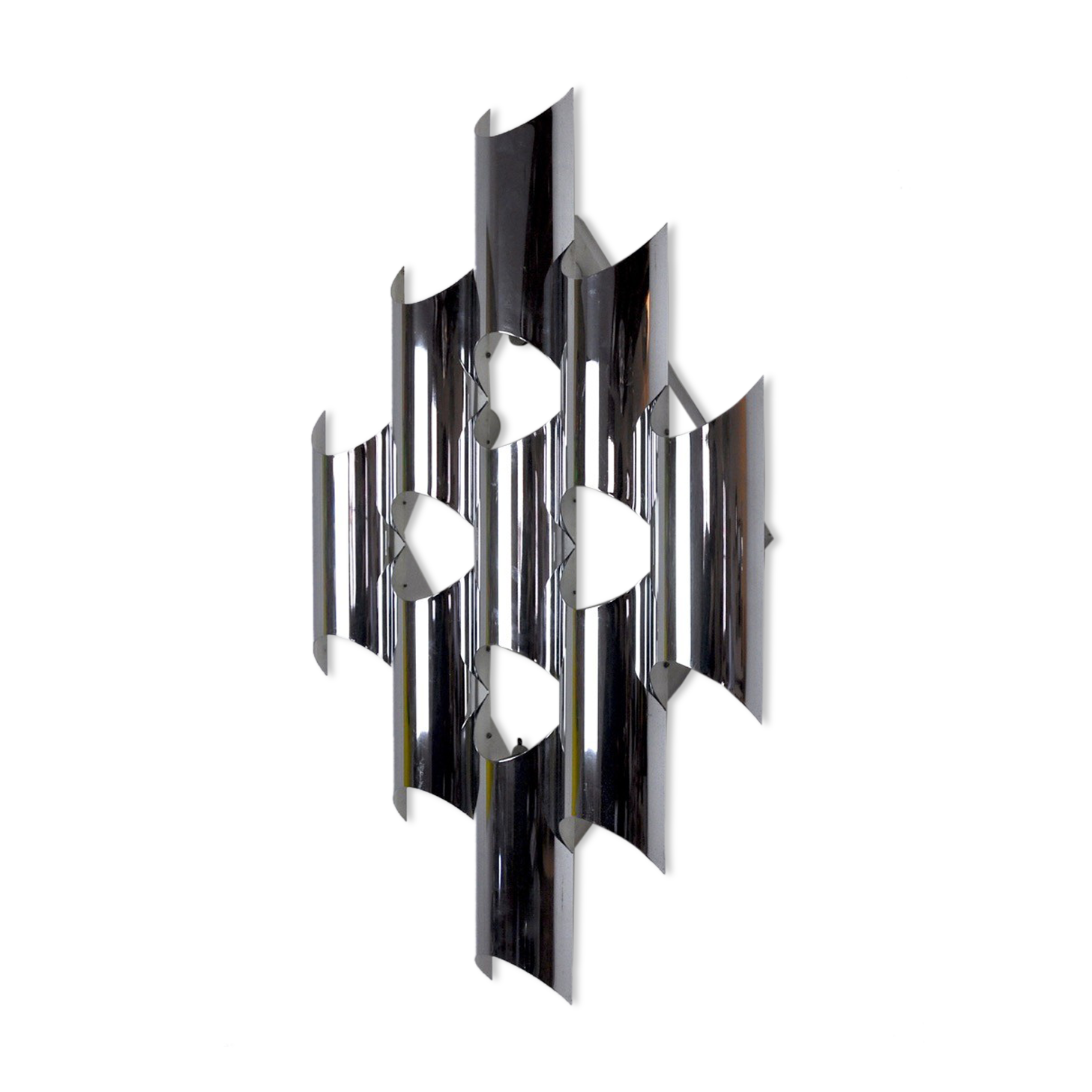 Space-age chrome wall lamp by RAAK, 8 lights, Germany, 1970