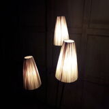 Floor lamp 3 branches 1950 in metal and raffia