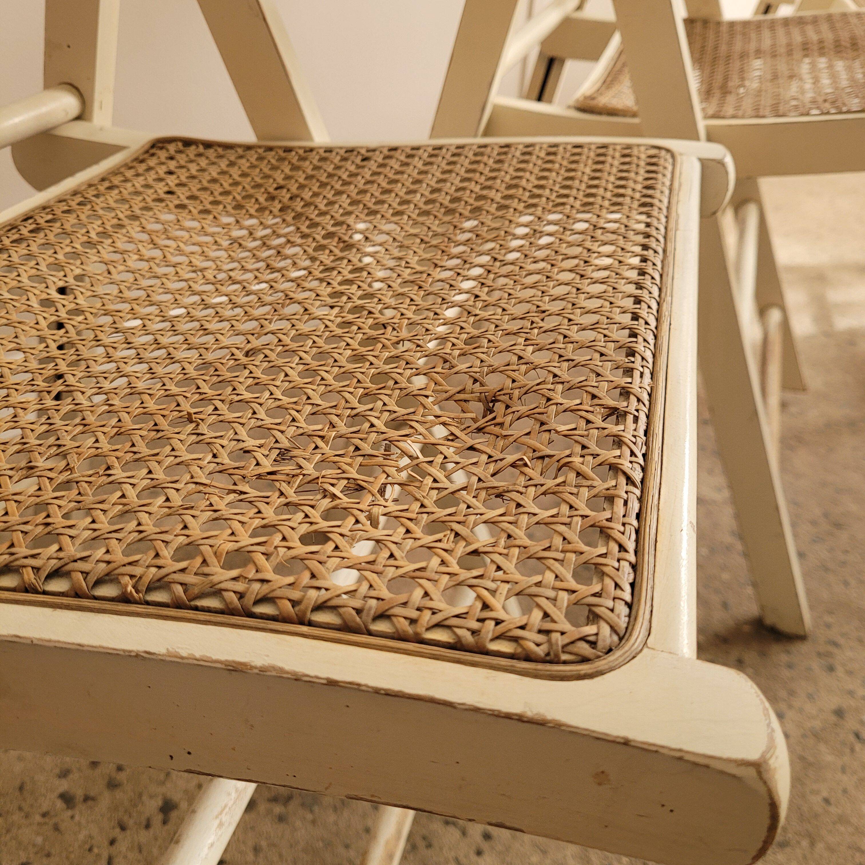 Lot de chaises pliantes cannées