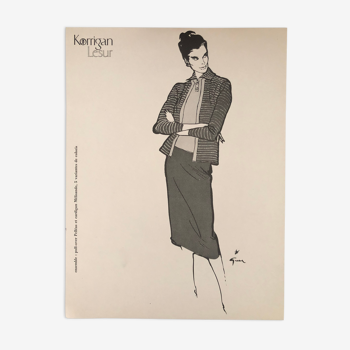 Fashion illustration 1957 by René Gruau