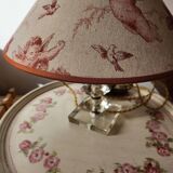 “Vintage” glass bedside lamp and its lampshade