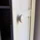 Antique Parisian wardrobe in sage green patina