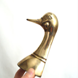 Paire de serre-livres canards en laiton