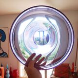 Large purple glass bowl 1970