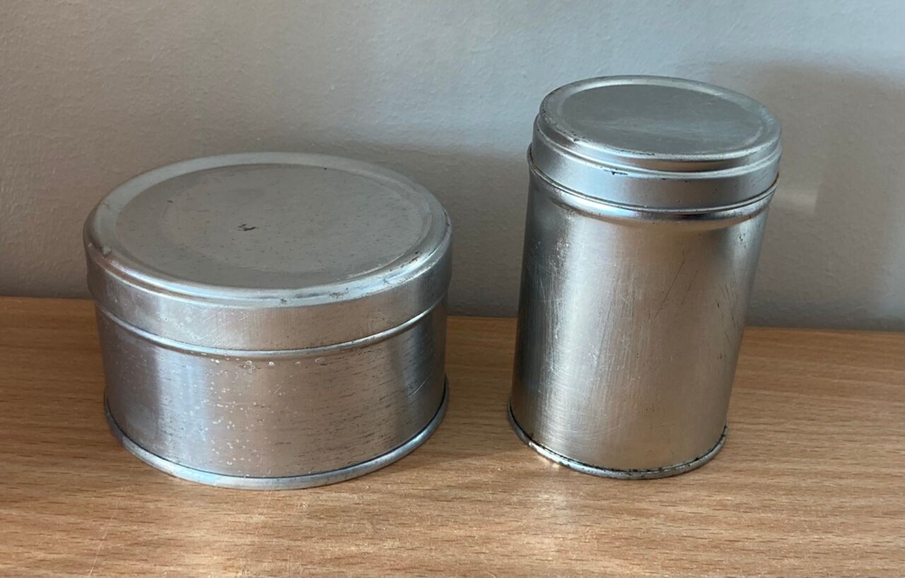 Set of 2 small aluminum boxes