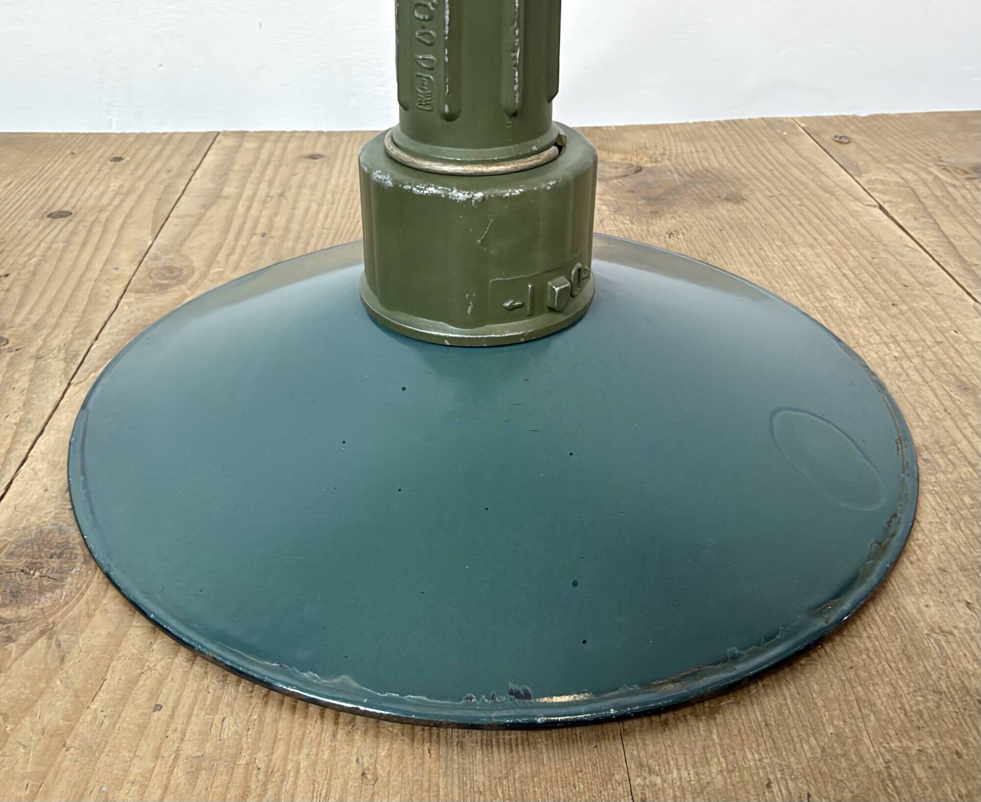 Industrial Petrol Enamel Military Pendant Lamp with Cast Aluminium Top
