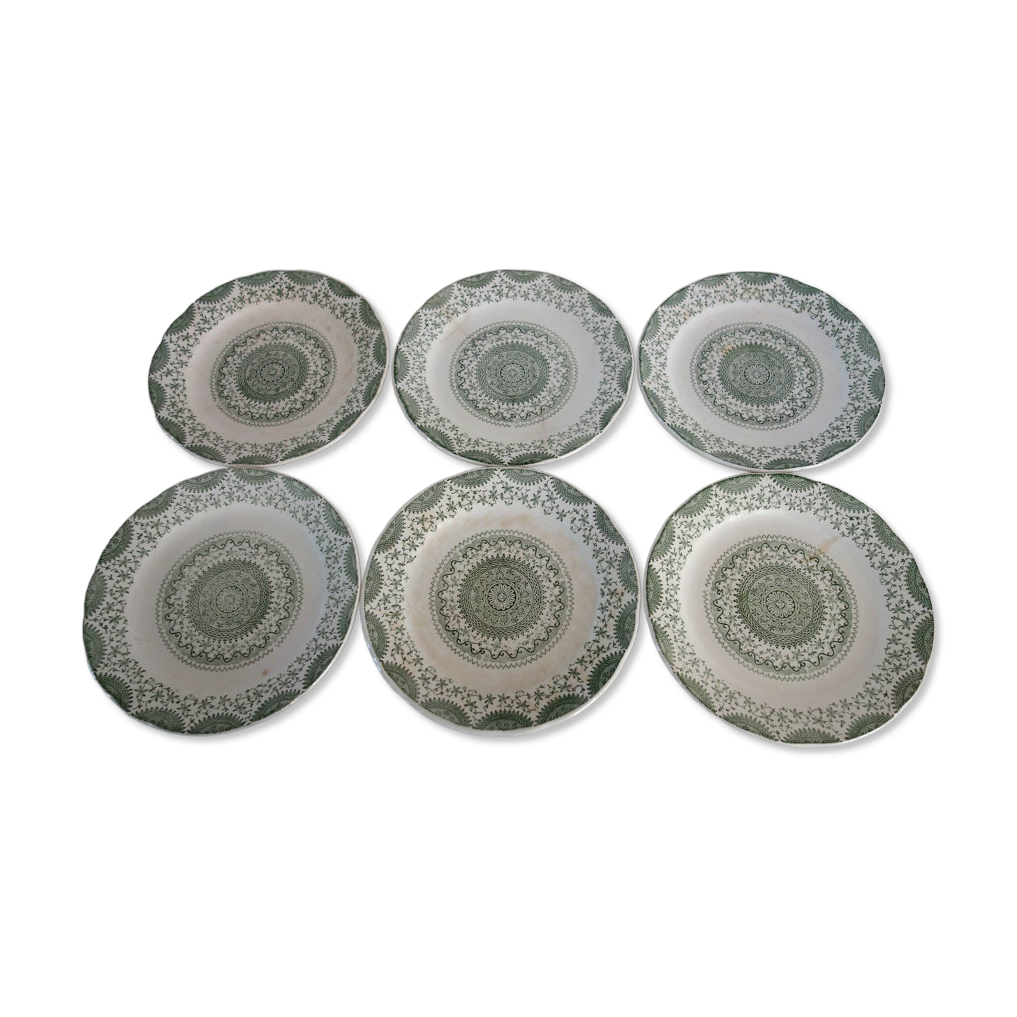 6 flat plates Fine Ware earthenware