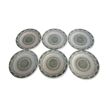 6 assiettes plates en faïence Fine Ware