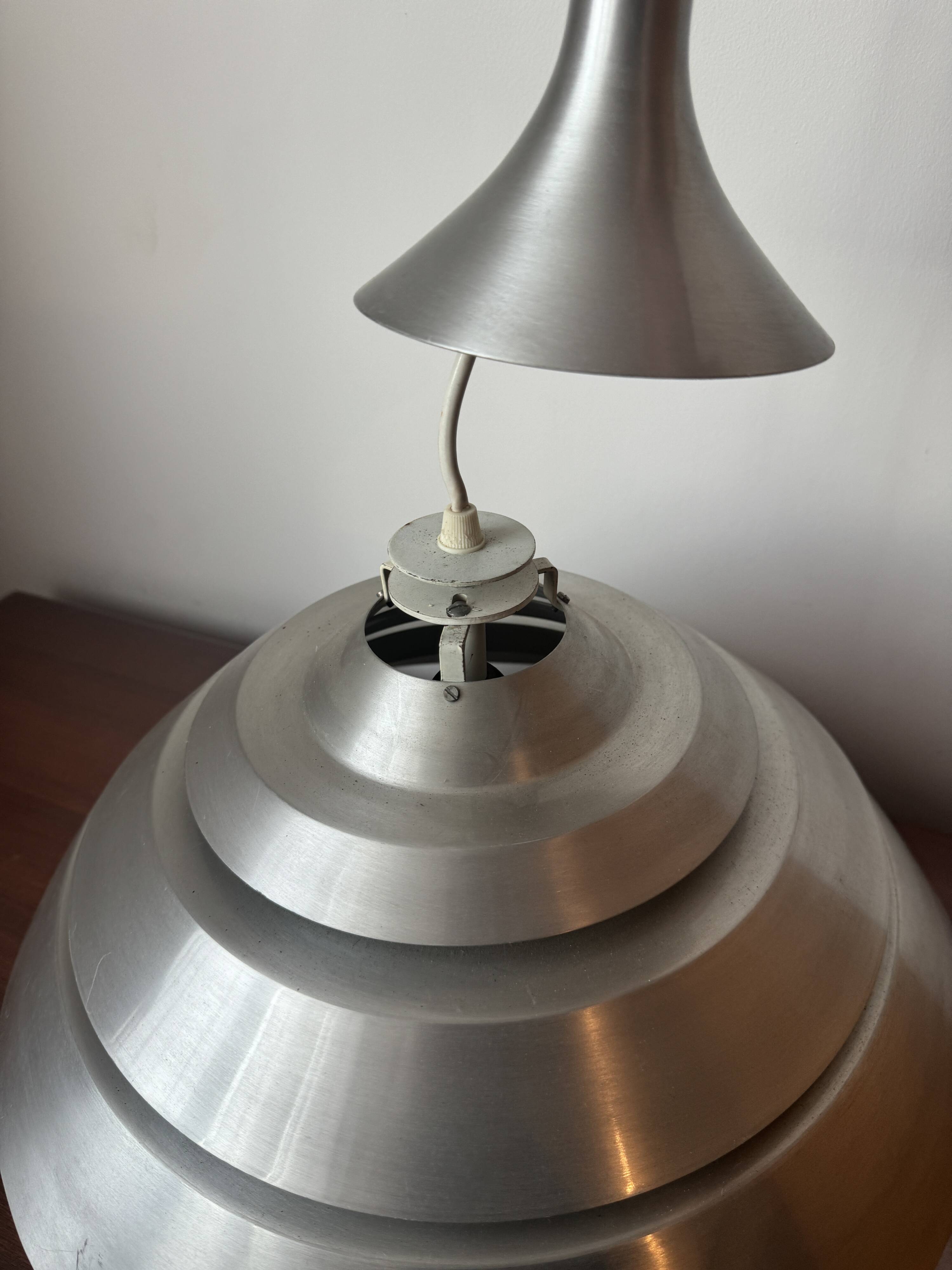 Suspended aluminium lamp by Hans Agne Jakobsson, Sweden, 1960.