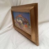 Tableau Huile sur carton singée dimension : hauteur -26 cm- largeur -42cm-