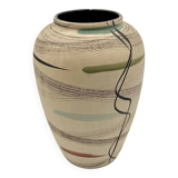 Matte ceramic vase with abstract pattern, West Germany, 1950s
