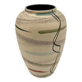Matte ceramic vase with abstract pattern, West Germany, 1950s