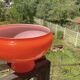 Suspension en opaline couleur orange flamboyante