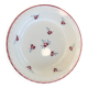 Plat creux, modele Senlis, KG luneville, france, motifs de roses bordeaux et feuillage gris