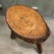 Brutalist tripod stool in solid wood