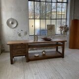XL central island workbench oak