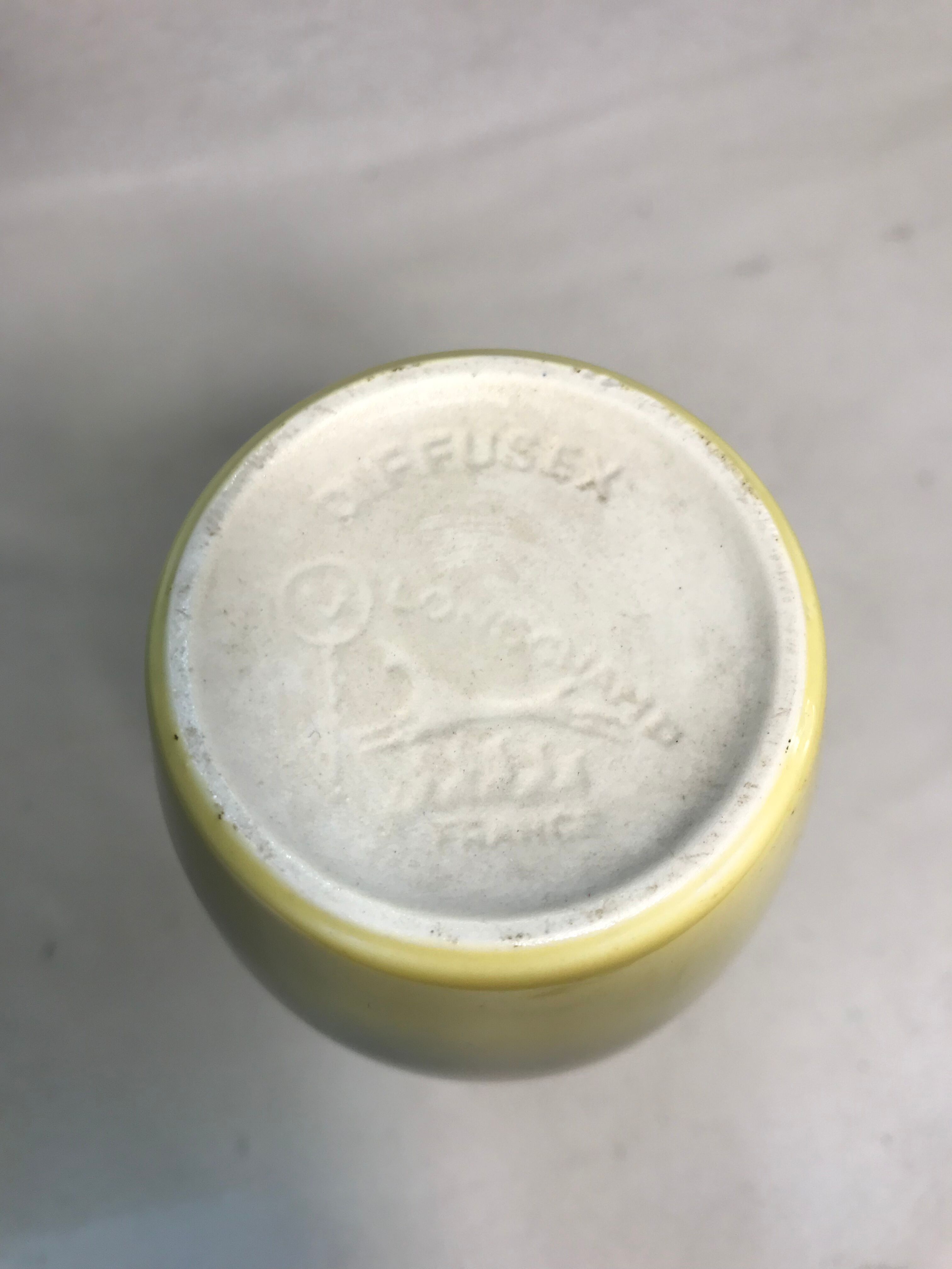 Praticality former longchamps france vintage yellow ceramic vase