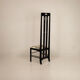 High Ingram chair by Charles R. Mackintosh for Alivar with Fornasetti fabric