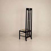 High Ingram chair by Charles R. Mackintosh for Alivar with Fornasetti fabric