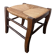 Antique solid wood stool with traditional rush seating – Late 19th century