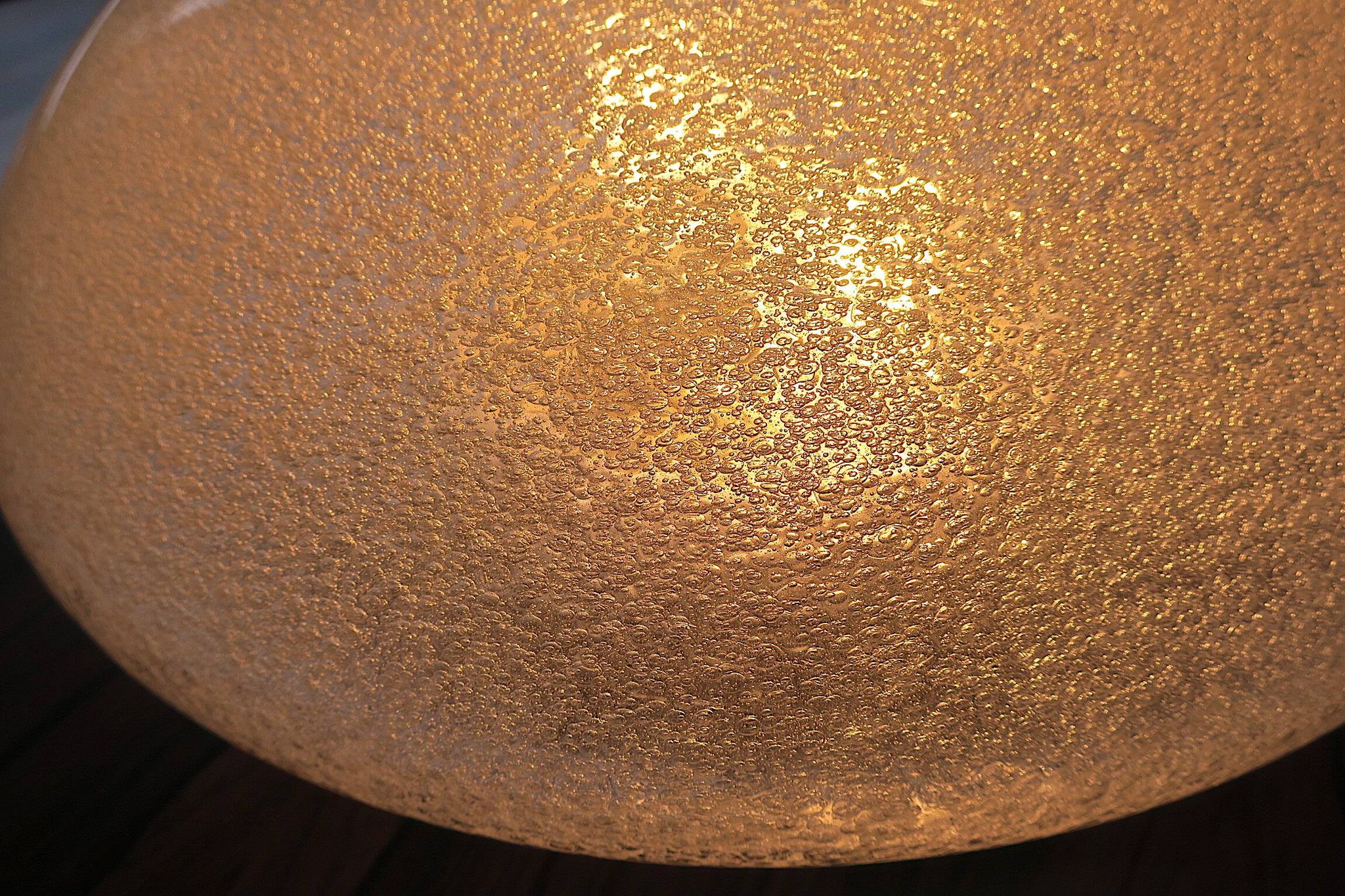 Italian domed ceiling or wall light in frosted Mazzega Murano glass, 1960s