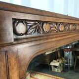 Walnut mirror and bevelled ice cream Art Deco era  - 160x90cm