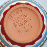 Handcrafted vase signed colorful patterned