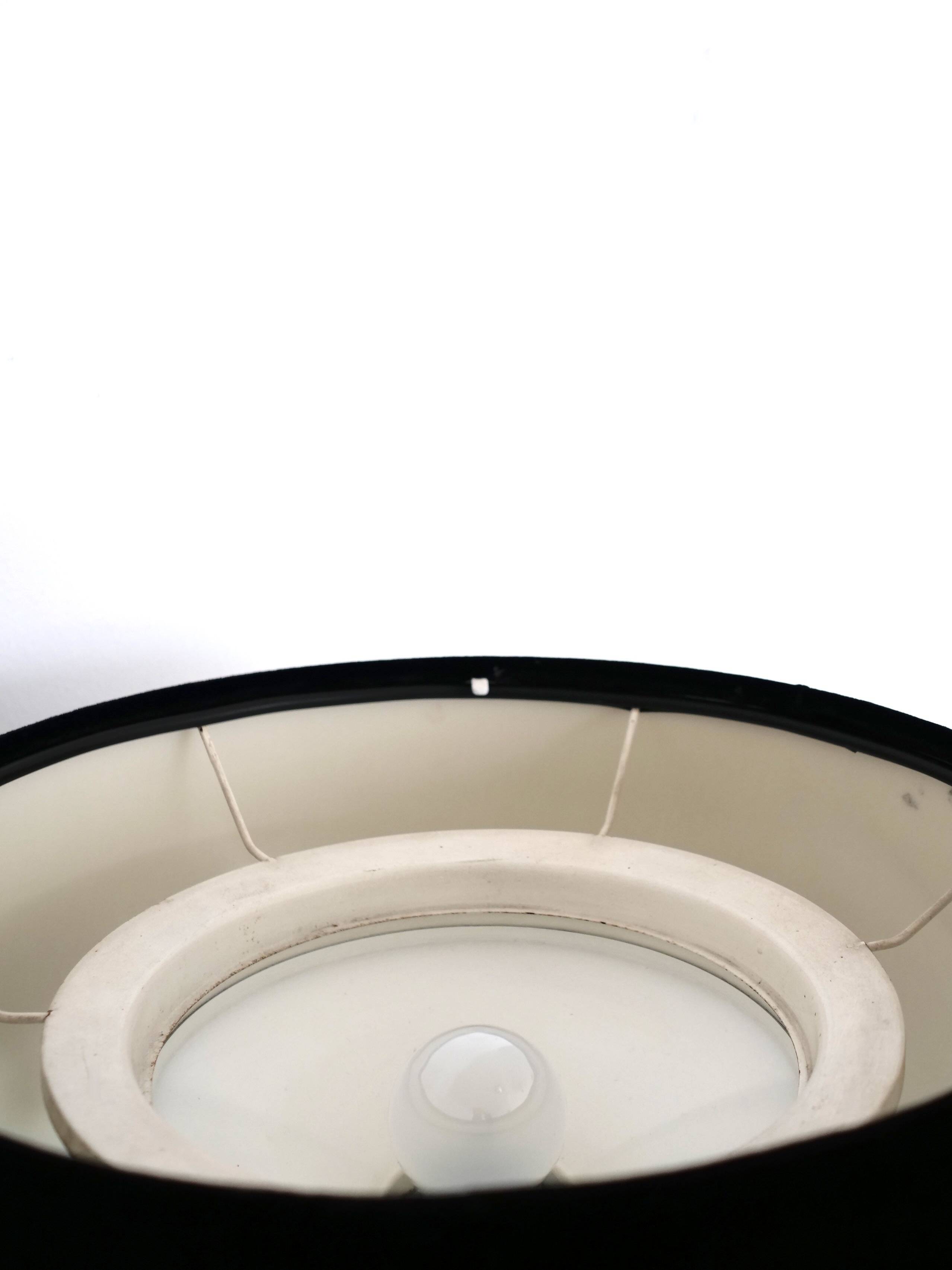 Chrome and black velvet Staff light floor lamp