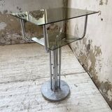 80s glass and marble console