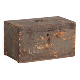 Coffre ancien à patine grise (c.1920) #72