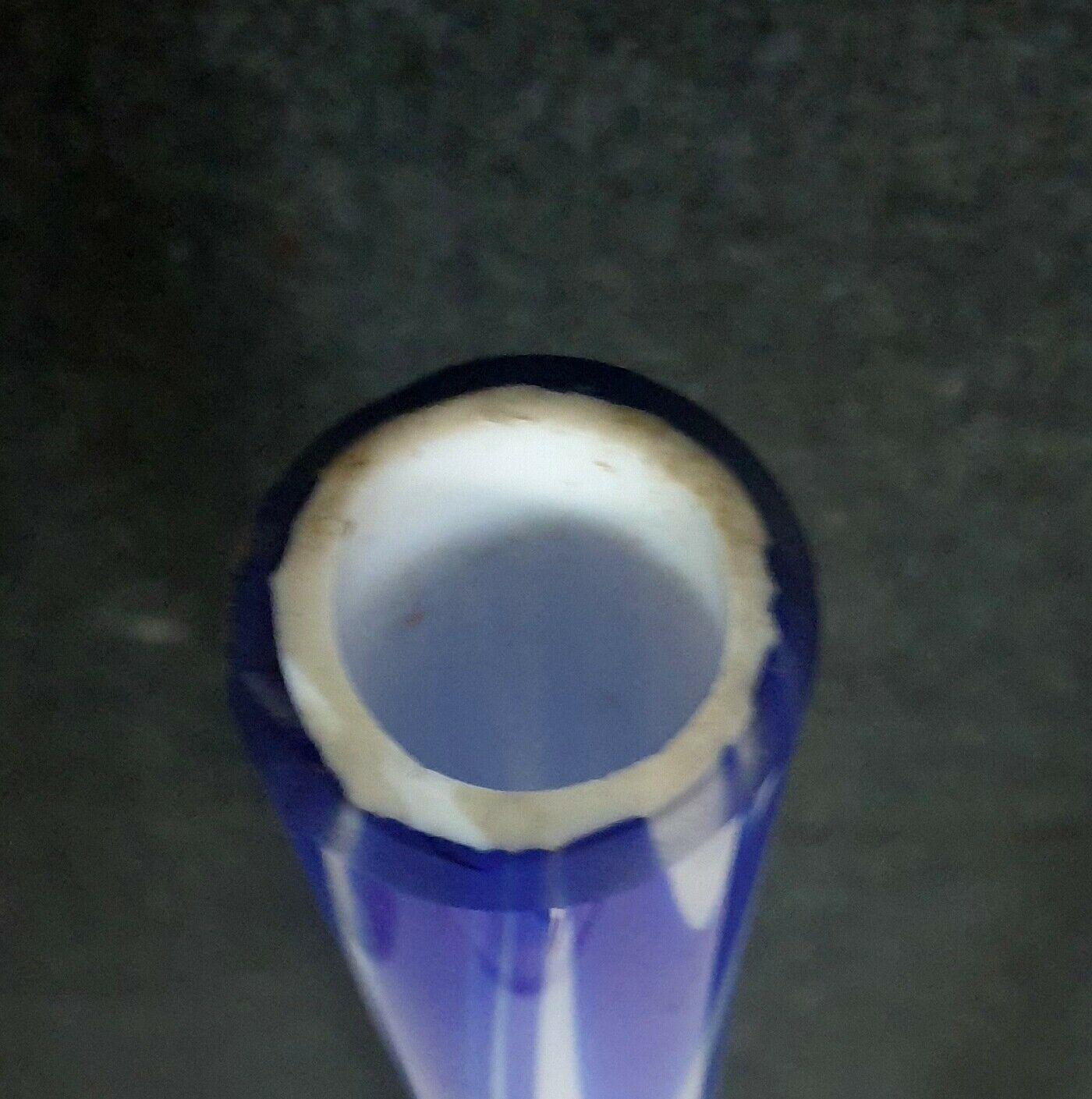 Soliflore vase in blue white glass of murano superb decoration