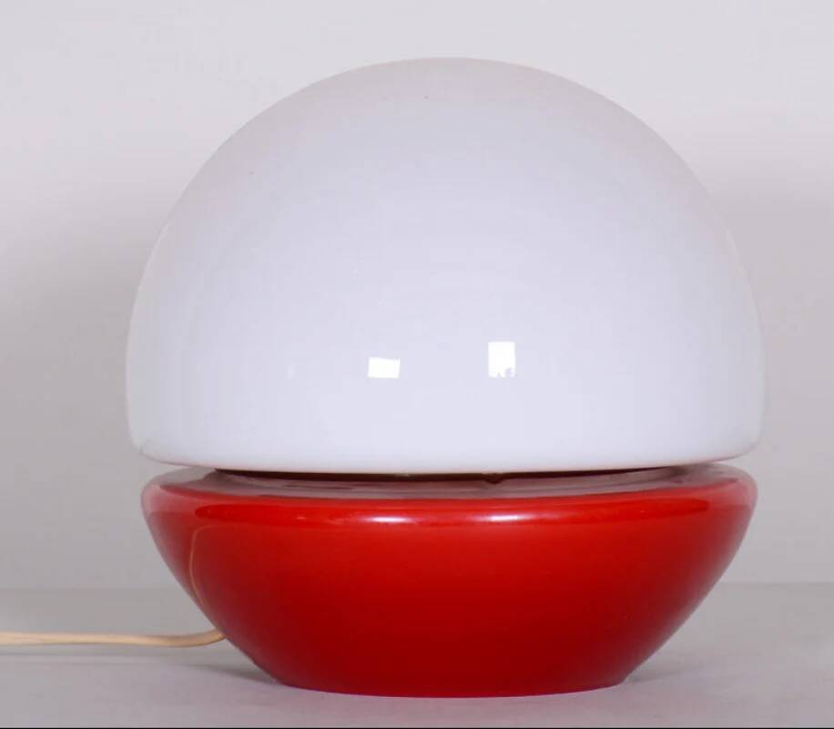 Lampe de table champignon en verre par Štěpán Tabery, années 1960