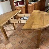 Round solid wood table