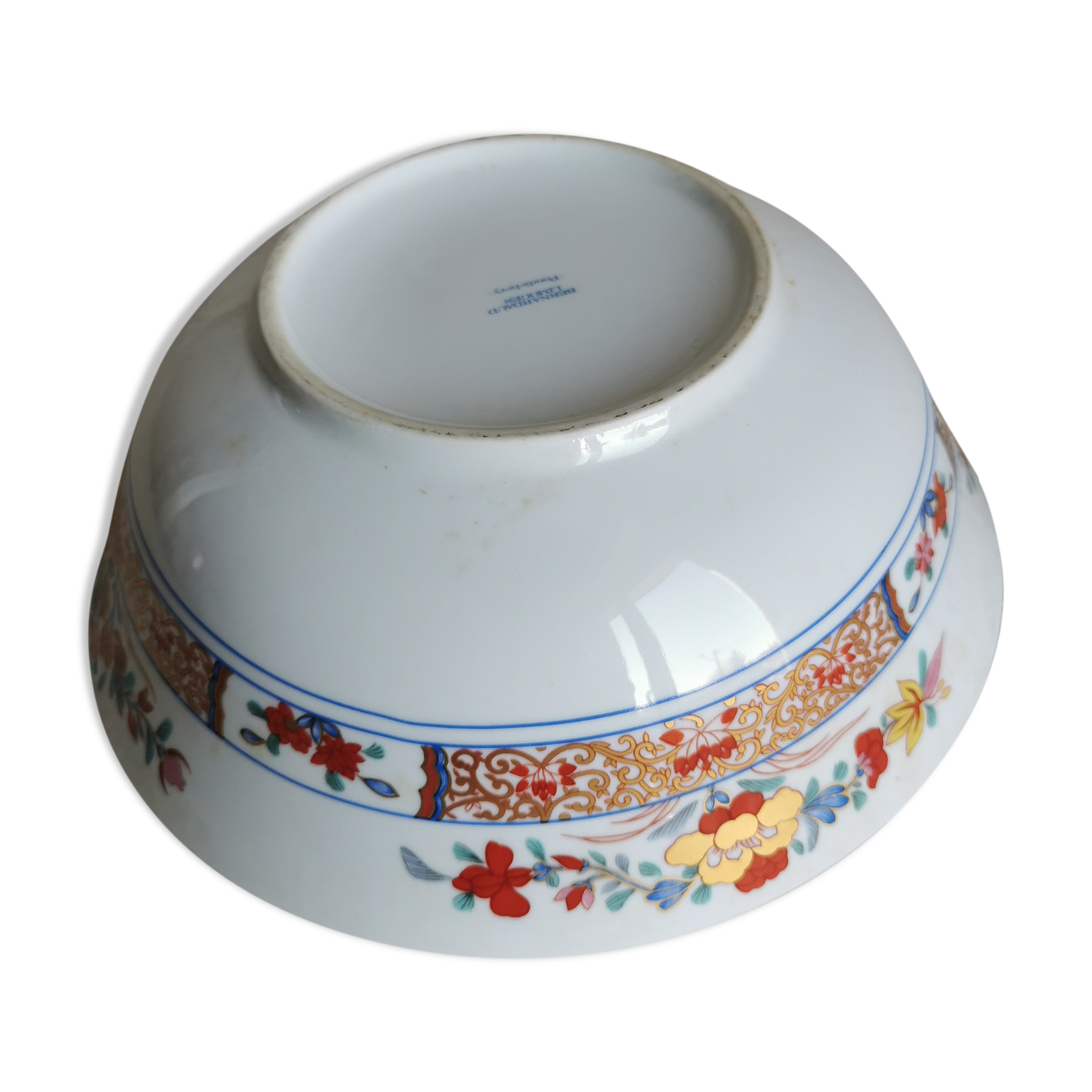 Saladier rond en porcelaine de Limoges Bernardaud modèle Pondichéry