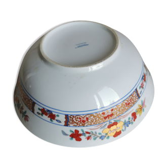 Round salad bowl in Limoges porcelain Bernardaud model Pondicherry